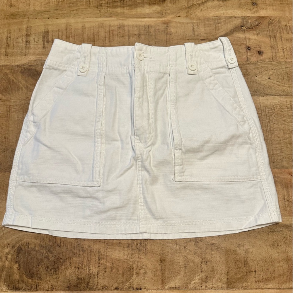 Free People Light Cream Mini Skirt